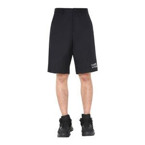 MARCELO BURLON County of Milan Embroidered Logo Shorts Men BLACK Pants
